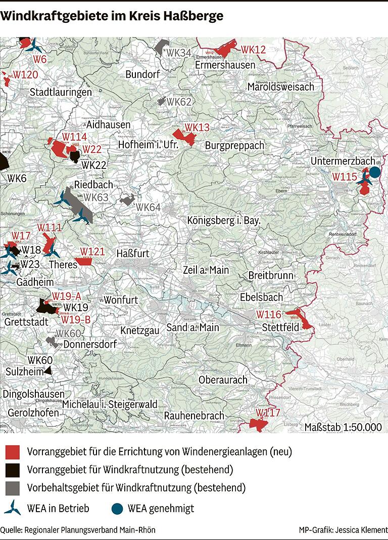 Wo sollen sich im Landkreis Haßberge neue Windräder drehen? Die Planungen sind jetzt einen großen Schritt weiter
