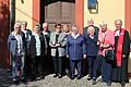 Vor 60, 70 und 75 Jahren wurden konfirmiert: Christa Haubenreich, Anneliese Hartmann, Margit Wallrath, Ursula Müller, Erika Prinz, Magdalena Stahl, Margarete Pflaum, Christine Kaiser, Bernhard Ulm, Margarete Roß mit Pfarrer Hans Gernert.