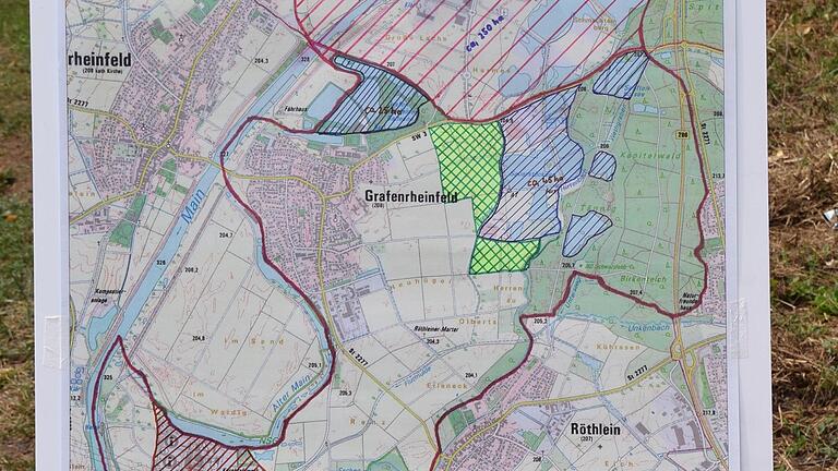 Auf diesem Plan ist der mit 44 Hektar vorgesehene Kiesabbau neongelb gekennzeichnet. Auf diesem Plan ist der mit 44 Hektar vorgesehene Kiesabbau neongelb gekennzeichnet.