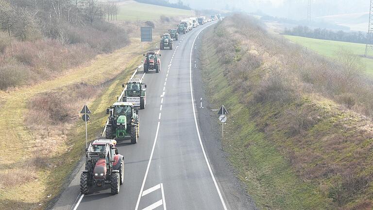 Zu kleineren Behinderungen führten am Mittwoch die Protestaktionen an den Autobahnauffahrten in Rödelmaier und Mellrichstadt. Für Donnerstag sind weitere Aktionen geplant.