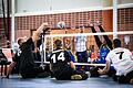 Action auf engem Raum: Sitzvolleyball der Extraklasse ist am Wochenende in Hammelburg zu sehen beim Lehrgang der deutschen Nationalmannschaft.  Foto: Conny Kurth       -  Action auf engem Raum: Sitzvolleyball der Extraklasse ist am Wochenende in Hammelburg zu sehen beim Lehrgang der deutschen Nationalmannschaft.  Foto: Conny Kurth
