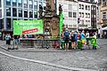 Am Vierröhrenbrunnen: Infostand der Grünen zum Fahrradstadtfest.