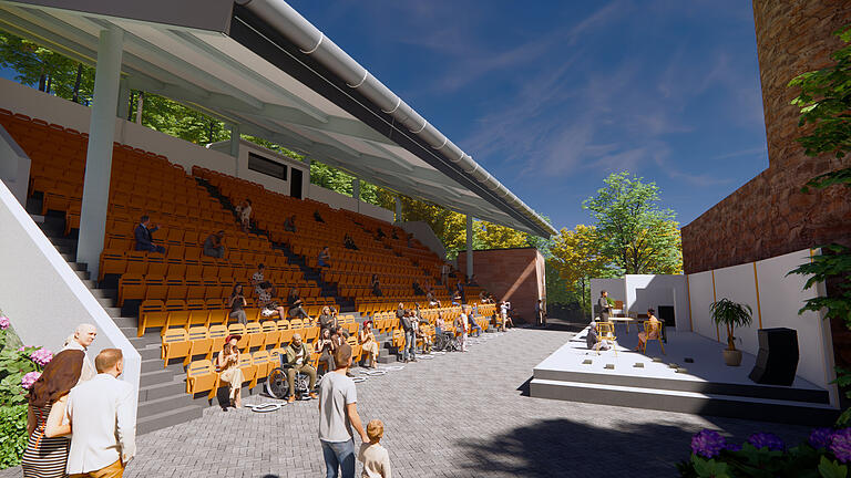 Links die Tribüne, rechts die neue Bühne für die Scherenburgfestspiele. Links die Tribüne, rechts die neue Bühne für die Scherenburgfestspiele.