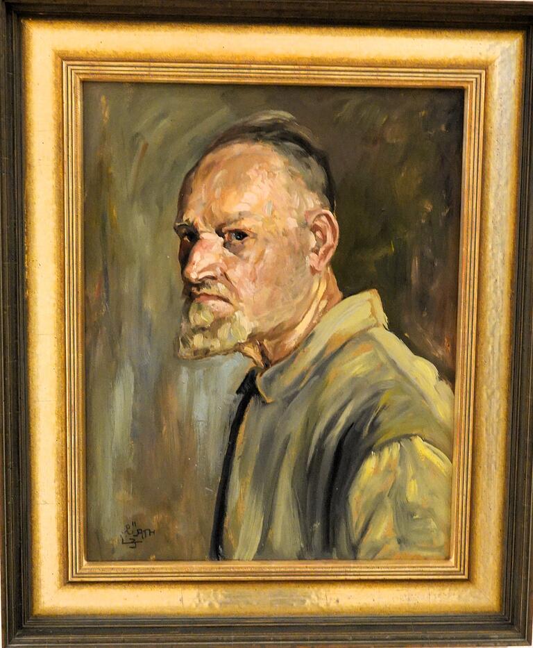 Ein durchgängiges Thema der Bilder von Peter Wirth sind die Portraits. Sie sind sorgsam gestaltet, in feinster Malerei, in sicherer, differenzierter Zeichnung, in ausgewogener Farbabstimmung. Sich selbst hielt er in verschiedenen Lebensphasen fest, so wie hier 1943 zwei Jahre vor seinem Tod mit Öl auf Karton. Ein durchgängiges Thema der Bilder von Peter Wirth sind die Portraits. Sie sind sorgsam gestaltet, in feinster Malerei, in sicherer, differenzierter Zeichnung, in ausgewogener Farbabstimmung. Sich selbst hielt er in verschiedenen Lebensphasen fest, so wie hier 1943 zwei Jahre vor seinem Tod mit Öl auf Karton.