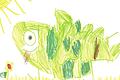 Eidechse gemalt von Elias K. (5 Jahre).