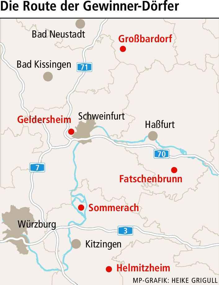 Unterwegs auf der Route der unterfränkischen Gold-Dörfer Unterwegs auf der Route der unterfränkischen Gold-Dörfer