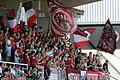 Der Fanblock der Würzburger Kickers im Stadion: Seit 2021 gibt es ein Fanprojekt, das unter den Anhängerinnen und Anhängern Sozialarbeit betreibt. Jetzt steht es offenbar auf der Kippe.&nbsp;