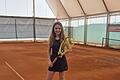 Maxima Klement im Steilpass-Interview       -  Unser Bild zeigt Maxima Klement in der Tennishalle des TSV Maßbach.