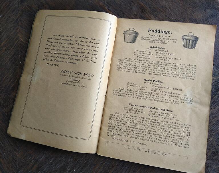 Rezepte für Pudding: Die Kochbücher von Amely Sprenger waren für die feine Küche - und auch für Kriegszeiten.