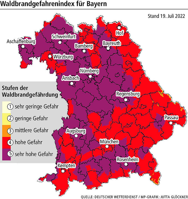 Alarmstufe lila in Unterfranken: Ministerin Kaniber mahnt wegen sehr hoher Waldbrandgefahr