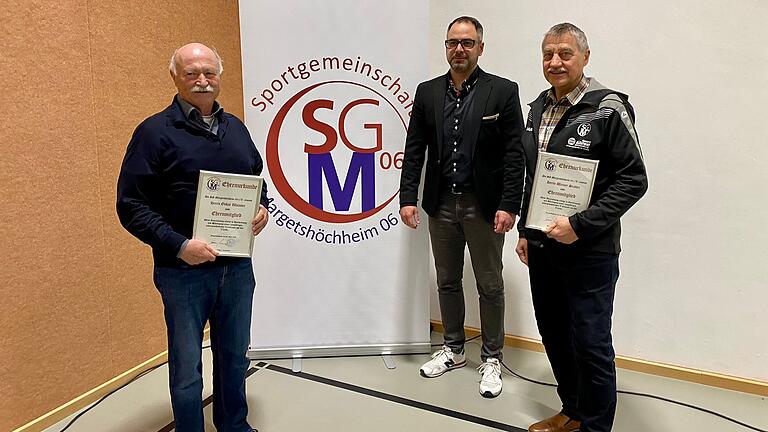 Oskar Ulsamer (Ehrenmitglied), Simon Haupt (Vorsitzender), Werner Stadler (Ehrenmitglied).