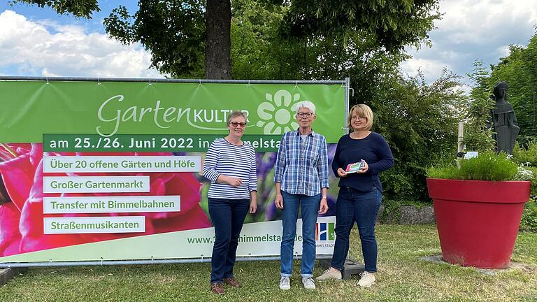 Sie organisieren die GartenKultur-Tage in Himmelstadt und erhoffen sich bis zu 15.000 Besucherinnen und Besucher: Ingird Haimann, Marie-Luise Schäfer und Anja Soodt (von links).&nbsp;