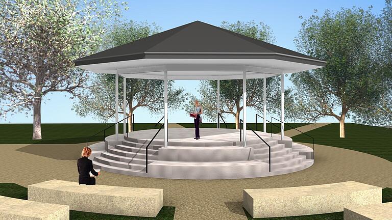 So soll der neue Pavillon im Bad Bockleter Kurpark aussehen. Die Computer-Animation stammt von 2020. So soll der neue Pavillon im Bad Bockleter Kurpark aussehen. Die Computer-Animation stammt von 2020.