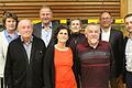 Markus Günther (rechts), Vorsitzender des TV Großlangheim ehrte in der Jahresversammlung des Vereins am Sonntagabend in der Turnhalle (von links) Heike Sterk, Raimund Pfannes, Walter Haupt, Sabine Hufnagel, Helga Stöver, Artur Schmitt und Oswald Faustmann für langjährige Treue zum Sportverein.