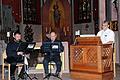 Triosonaten der Barockzeit in der besonderen Instrumentalisierung für Holzblasinstrumente trugen die Musiker (von links) Waldemar Press (Klarinette), Waldemar Ginsburg (Oboe) und Bernhard Seelbach (Orgelpositiv) in der Stadtpfarrkirche Sankt Andreas in Karlstadt vor.