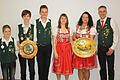 Schützenkönig: Das Bild zeigt (von links) 1. Jugendritter Julian Saal, Jugendkönig Jonas Helmerich, 2. Jugendritter Tim Röder, 1. Ritter Martina Krug, Schützenkönigin Sonja Röder und 2. Ritter Michael Weigand.Foto: Schützenverein Wannigtal Wermerichshausen       -  Schützenkönig: Das Bild zeigt (von links) 1. Jugendritter Julian Saal, Jugendkönig Jonas Helmerich, 2. Jugendritter Tim Röder, 1. Ritter Martina Krug, Schützenkönigin Sonja Röder und 2. Ritter Michael Weigand.Foto: Schützenverein Wannigtal Wermerichshausen