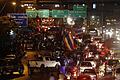 Straßenblockade       -  Blockierte Straßen in Bangkok - doch das Verkehrschaos blieb aus. Foto: Narong Sangnak