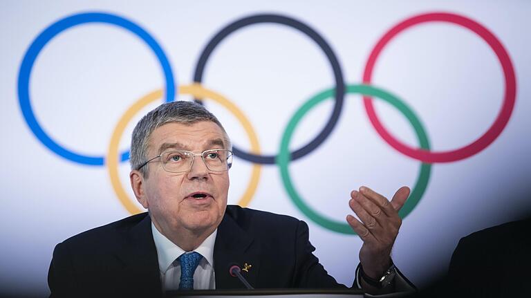 Thomas Bach, Präsident des Internationalen Olympischen Komitees (IOC), während einer Pressekonferenz.