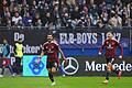 Hamburger SV - 1. FC Nürnberg       -  Doppelspitze gegen Darmstadt? Mahir Emreli (l) könnte nach Gelb-Sperre wieder neben Stefanos Tzimas (r) stürmen.