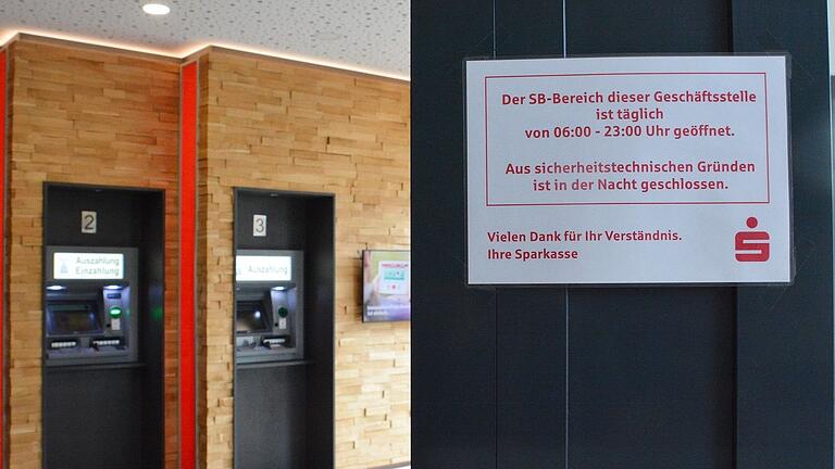 Die Banken im Landkreis Rhön-Grabfeld haben sich in den vergangenen Monaten dem Vorschlag des Bundesministerium des Innern und für Heimat angeschlossen. Demnach ist der SB-Bereich in den Nachtstunden geschlossen. Die Banken im Landkreis Rhön-Grabfeld haben sich in den vergangenen Monaten dem Vorschlag des Bundesministerium des Innern und für Heimat angeschlossen. Demnach ist der SB-Bereich in den Nachtstunden geschlossen.