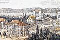 Das Sanatorium von Dapper mit seinen Häusern: Es war das größte Sanatorium der Kurstadt und wurde in den Jahren 1894 bis 1904 erbaut. Die Originalzeichnung des ausführenden Architekten und Bauunternehmers Carl Krampf zeigt den großen Komplex, in dem sich die Berühmtheiten des europäischen Hochadels die Klinke in die Hand gaben.