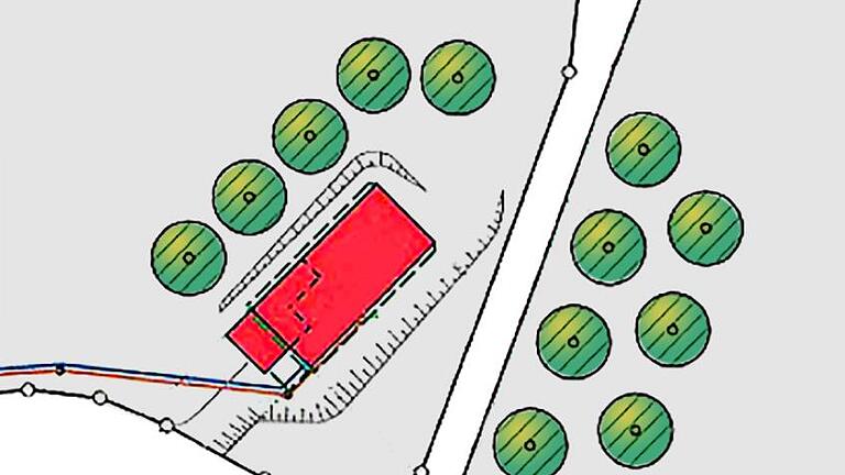 So wird der künftige Waldkindergarten Fuchsstadt oberhalb des neuen Fußballfeldes neben dem Kohlenbergweg aussehen.       -  So wird der künftige Waldkindergarten Fuchsstadt oberhalb des neuen Fußballfeldes neben dem Kohlenbergweg aussehen.