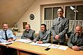 Die gut aufgelegte Vorstandschaft der Soldaten- und Reservistenkameradschaft (SRK) Schallfeld von links: Reservistensprecher Peter Pfister, Kassier Roland Bäuerlein, Schriftführer Marco Blattner, Vorsitzender Daniel Lenhard und 2. Vorsitzender Michael Lenhard.