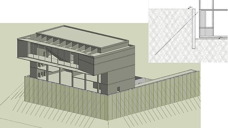 Mainfranken Theater: Sanierung wird teurer       -  Visualisierung der Baugrube am Mainfranken Theater, die ab Anfang August ausgehoben wird. Damit beginnt die Sanierung des Theaters.