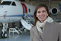 Veronika Eyring mit dem&nbsp;Forschungsflugzeug HALO. Die Klimaforscherin des&nbsp;&nbsp;DLR-Institut für Physik der Atmosphäre in Oberpfaffenhofen stammt aus Bad Neustadt.