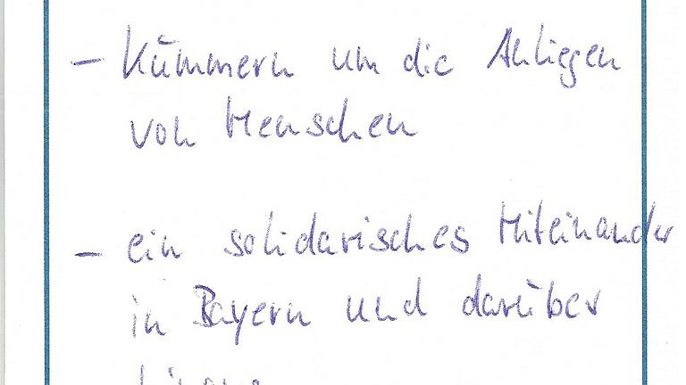 Kathi Petersens Bierdeckel-Forderungen für die Landtagswahl.