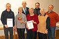 Auf dem Foto Gerhard Maul, Gertrud Langer, Peter Popp, Hannelore Hippeli, K.-H. Sauer, Inge Engert und Christopher Kuhn.