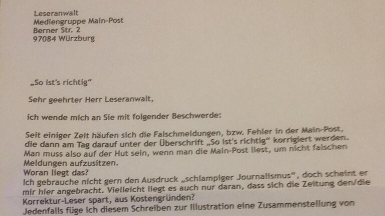 Anschreiben von B.F.       -  Der wesentliche Teil des Beschwerdeschreibens von B.F.