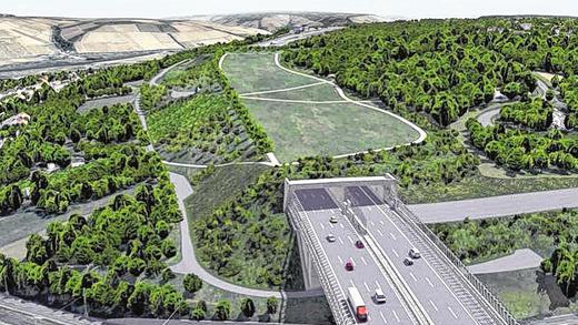 So soll der Trog auf der A 3 künftig aussehen: Während der Bauzeit der neuen Autobahnbrücke müssen Radler und Fußgänger auf die Heuchelhofstraße ausweichen. Sie bekommen eine eigene Spur.