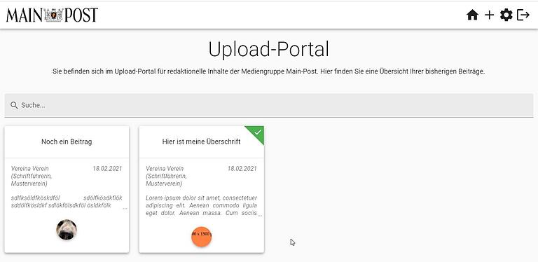 Screenshot: Startseite mit Übersicht aller Beiträge Screenshot: Startseite mit Übersicht aller Beiträge