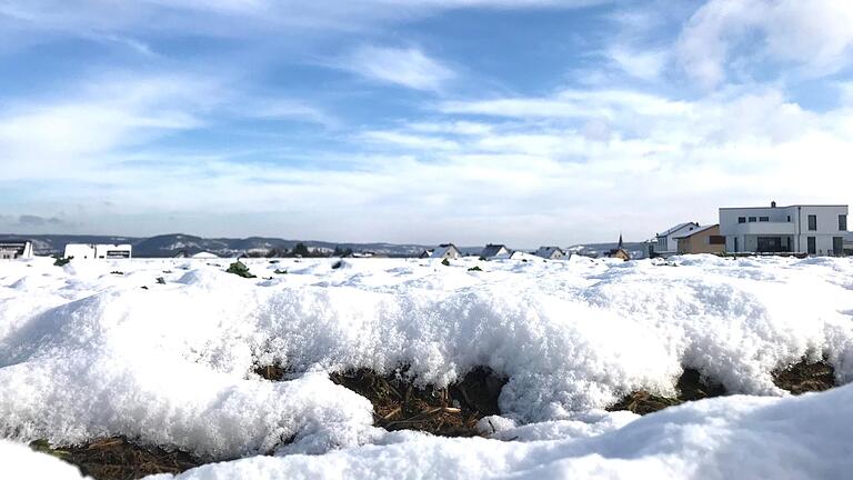 Ob hier Schnee liegt oder die Hitze über der Erde flirrt: Für die Erdsonden, die hier in Zukunft das Knetzgauer Neubaugebiet Höret II mit Wärme versorgen sollen, wird das keine Rolle spielen.