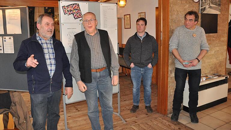 Die Protagonisten des Vortragsnachmittags: (von links) Erwin Pfeil, Rudi Eller, Andreas Lipphardt und Günter Lieberth.