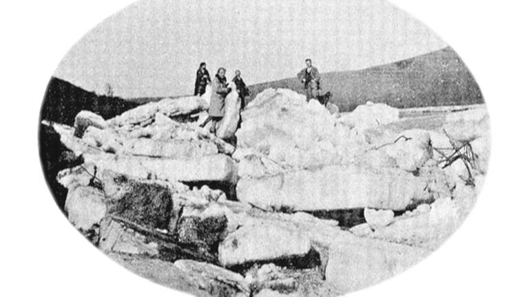 Eisgang auf dem Main 1929 bei Rothenfels.
