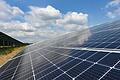 Eine Freiflächensolaranlage.