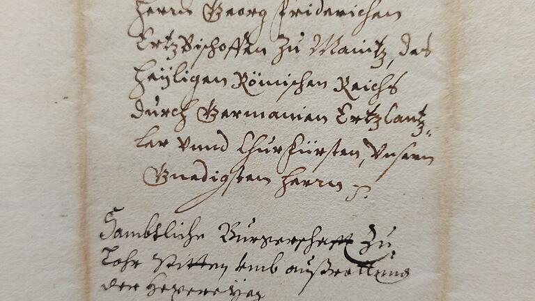 Mit diesem Schreibens fordert die Bürgerschaft von Lohr 1626 ihren Landesherren auf, mit den&nbsp; Hexenprozessen  weiterzumachen.&nbsp; 'Sambtliche Burgerschafft zu  Lohr pitten umb Außrottung der Hexereyen.'