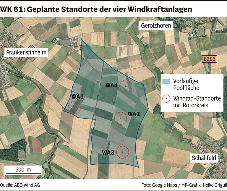 Jetzt wird es konkret: Zwischen Frankenwinheim, Lülsfeld und Gerolzhofen sollen vier Windräder entstehen Jetzt wird es konkret: Zwischen Frankenwinheim, Lülsfeld und Gerolzhofen sollen vier Windräder entstehen