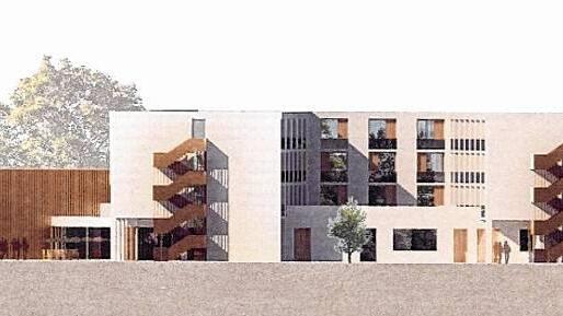 Der Entwurf von Gerber Architekten für das Hotel Melchior Park. Nach Angaben des Bauherrn ist das noch nicht die endgültige Gestaltung. Die Illustration ist den städtischen Unterlagen entnommen.