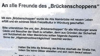 Freundlicher Hinweis: Gemeinsamer Aushang von Alter Mainmühle und dem GWF-Weinladen mainwein.