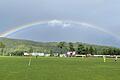 Regenbogen beim Testspiel der Würzburger Kickers in Ampflwang gegen den FC Juniors Oberösterreich.