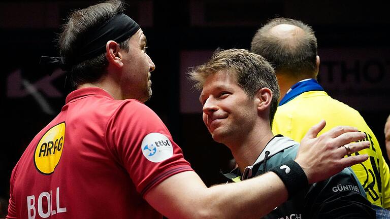 Für Bastian Steger (rechts) und den TSV Bad Königshofen hat es nicht für die Überraschung gegen Timo Boll und Borussia Düsseldorf gereicht.