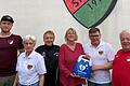 Auf dem Bild von links:     Peter Hertel (Trainer Fußball), Marianne Weppert (Gymnastikabteilung), Klaus Hess (Abteilungsleiter Fußball), Marion Burger (Instruktorin), Alois Brandl (1. Vorsitzender), Jürgen Heinl (3. Vorsitzender),  nur ein Teil der anwesenden Trainer, Trainerinnen, Betreuer, Betreuerinnen und Vorstandsmitglieder.