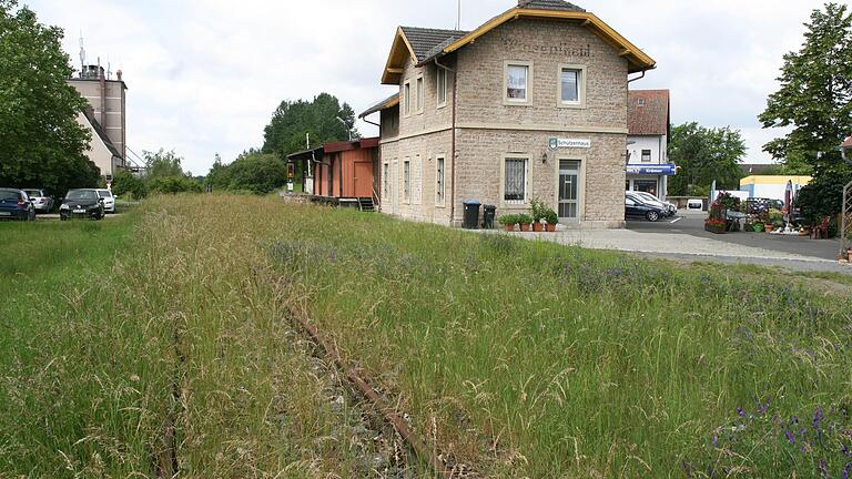 Ob am Wiesentheider Bahnhof jemals wieder Züge halten oder vorbeifahren? Auch im Landkreis Kitzingen gewinnt die Diskussion der Frage an Dynamik, ob die Steigerwaldbahn reaktiviert oder endgültig entwidmet werden soll.