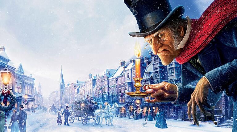 Nächstenliebe kennt er nicht: Der missmutige, geizige Ebenezer Scrooge spielt die Hauptrolle im Buch sowie in zahlreichen Verfilmungen, so wie hier in einem Animationsfilm aus dem Jahr 2009.