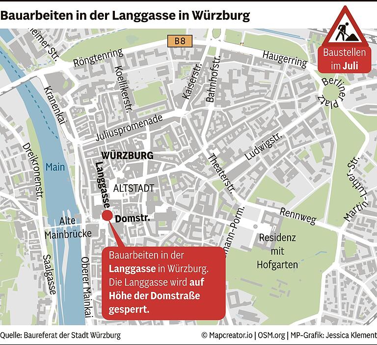 Baustellen, Sperrungen und Umleitungen im Juli 2024: Hier müssen Autofahrer in Würzburg mit Staus rechnen