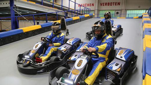 Saubere und schnelle Sache: die E-Karts in der Dürrbachau. Saubere und schnelle Sache: die E-Karts in der Dürrbachau.