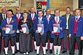 Der Nordbayerische Musikbund, vertreten durch den Kreisvorsitzenden Peter Detsch, ehrte verdiente Mitglieder des Musikvereins 1964 Prappach. Unser Bild zeigt (von links) Bürgermeister Günther Werner, Egon Eller, André Rudolph, Petra Rudolph, Herbert Rützel, Ralf Schmitt, Armin Schmidt, Klaus Müller, Peter Detsch und den Dirigenten Benedikt Feustel.